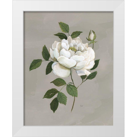 Botanical Rose White Modern Wood Framed Art Print by Nan