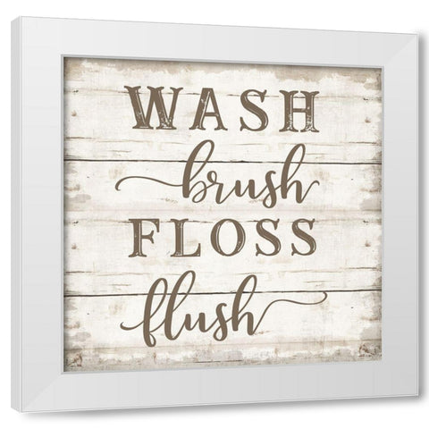 Wash Brush White Modern Wood Framed Art Print by CAD Designs