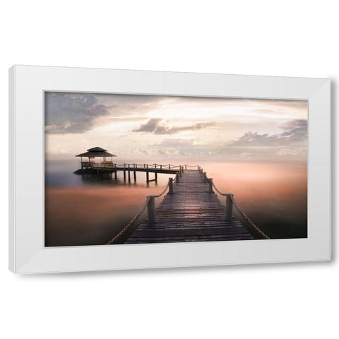 Early Morning Maldives White Modern Wood Framed Art Print by Calascibetta, Mike