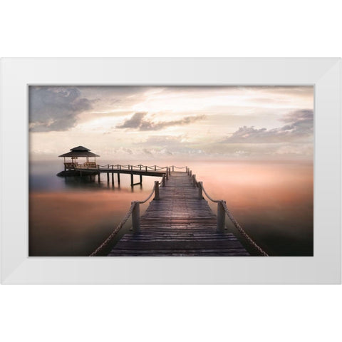 Early Morning Maldives White Modern Wood Framed Art Print by Calascibetta, Mike