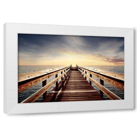 Break of Day White Modern Wood Framed Art Print by Carpentieri, Natalie
