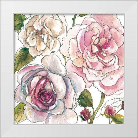 Floral Sketchbook White Modern Wood Framed Art Print by Robinson, Carol