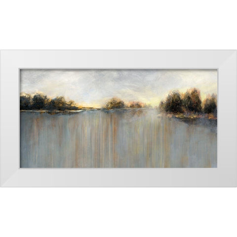 Rain at Dawn White Modern Wood Framed Art Print by Nan