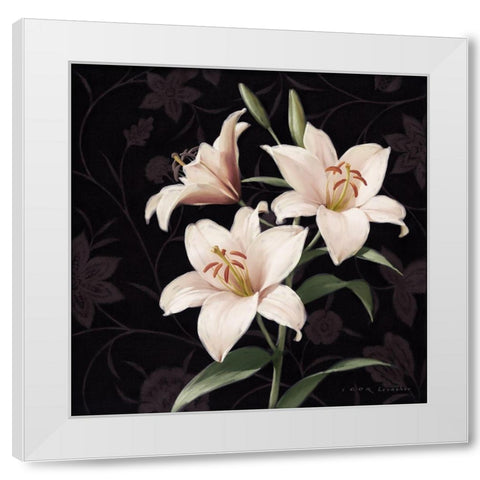 Lily Elegante White Modern Wood Framed Art Print by Levashov, Igor
