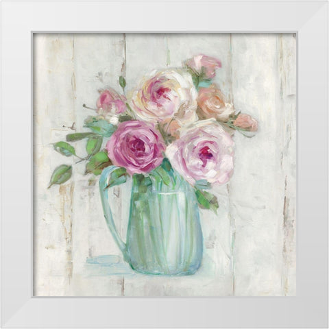 Cottage Sweet Bouquet I White Modern Wood Framed Art Print by Swatland, Sally