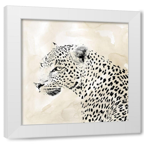 Leopard Spots II White Modern Wood Framed Art Print by Robinson, Carol