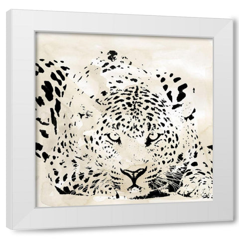 Leopard Spots III White Modern Wood Framed Art Print by Robinson, Carol