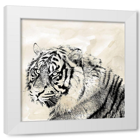 Tiger Stripes II White Modern Wood Framed Art Print by Robinson, Carol