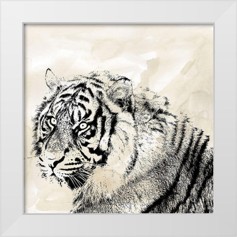 Tiger Stripes II White Modern Wood Framed Art Print by Robinson, Carol