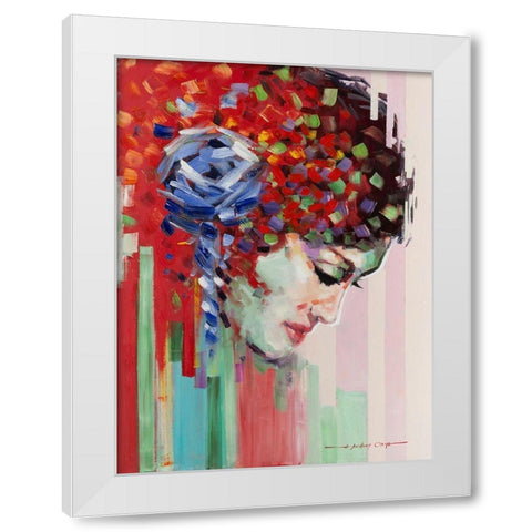 Confetti Girl III White Modern Wood Framed Art Print by Orme, E. Anthony