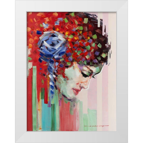Confetti Girl III White Modern Wood Framed Art Print by Orme, E. Anthony