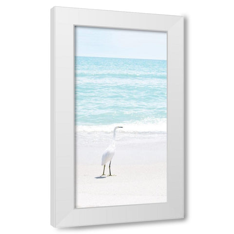 Summer Egret I White Modern Wood Framed Art Print by Carpentieri, Natalie