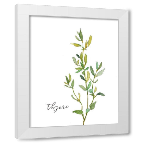 Fresh Sprig Thyme White Modern Wood Framed Art Print by Robinson, Carol
