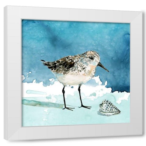 Delray Sandpiper I White Modern Wood Framed Art Print by Robinson, Carol