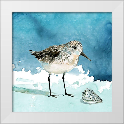 Delray Sandpiper I White Modern Wood Framed Art Print by Robinson, Carol