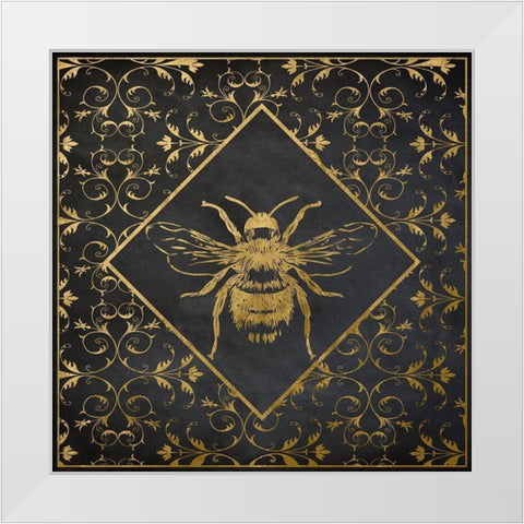 Busy Bee II White Modern Wood Framed Art Print by Santiago, Daniela