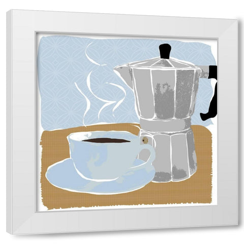 Fresh Coffee I White Modern Wood Framed Art Print by Santiago, Daniela