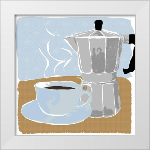 Fresh Coffee I White Modern Wood Framed Art Print by Santiago, Daniela