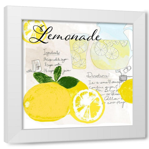 Lemonade White Modern Wood Framed Art Print by Santiago, Daniela