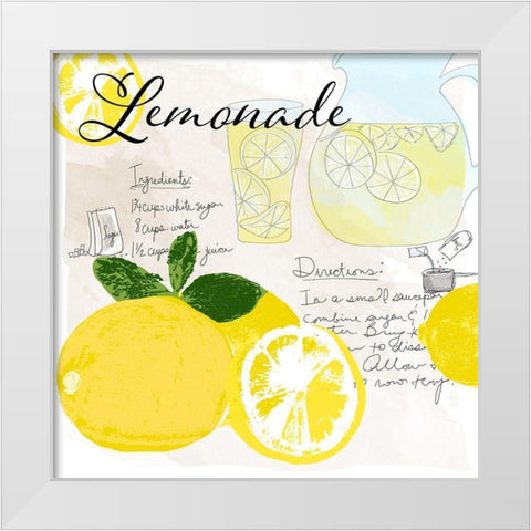 Lemonade White Modern Wood Framed Art Print by Santiago, Daniela