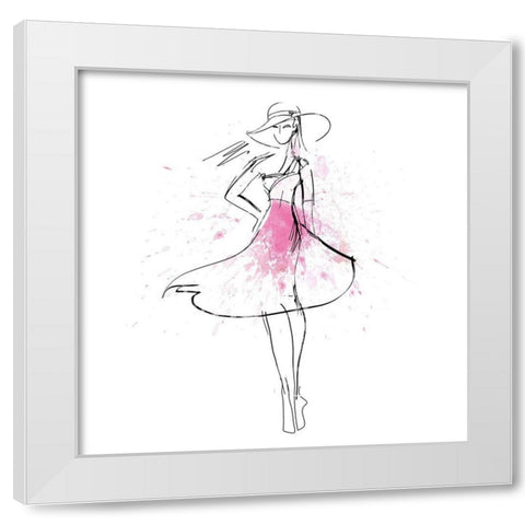 Whimsy Girl I White Modern Wood Framed Art Print by Knutsen, Conrad