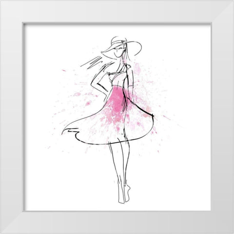Whimsy Girl I White Modern Wood Framed Art Print by Knutsen, Conrad