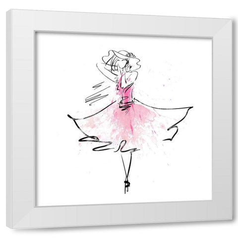 Whimsy Girl II White Modern Wood Framed Art Print by Knutsen, Conrad