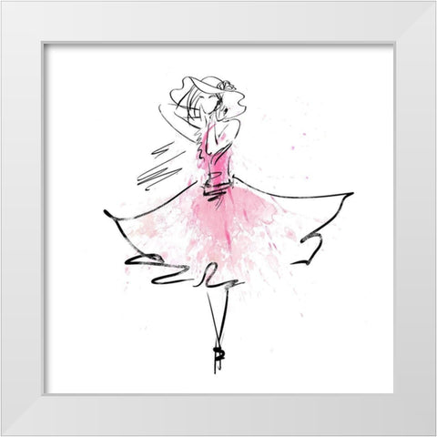 Whimsy Girl II White Modern Wood Framed Art Print by Knutsen, Conrad