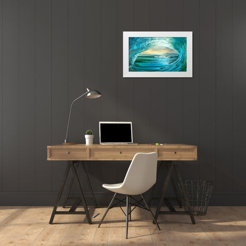 Big Wave White Modern Wood Framed Art Print by Calascibetta, Mike