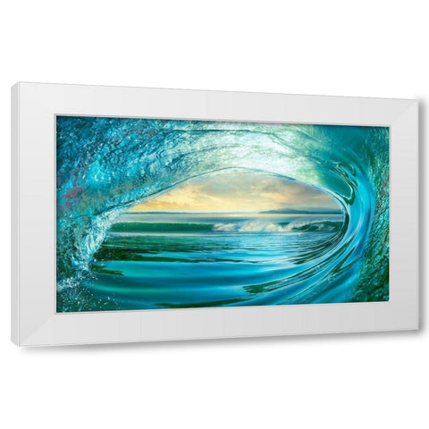 Big Wave White Modern Wood Framed Art Print by Calascibetta, Mike