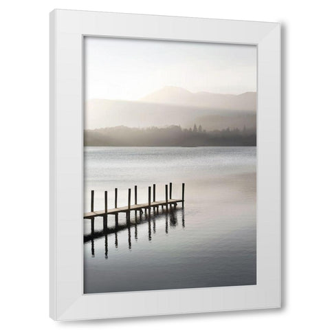 Dusky Dawn White Modern Wood Framed Art Print by Adams, Peter