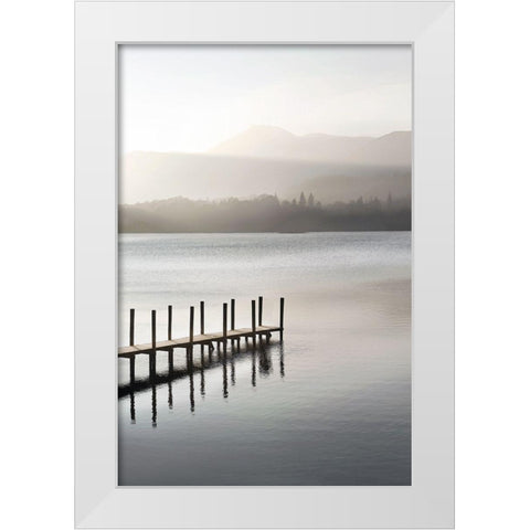 Dusky Dawn White Modern Wood Framed Art Print by Adams, Peter