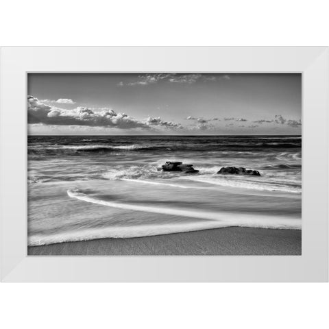 Whispering Sands Beach White Modern Wood Framed Art Print by Collins, Ann