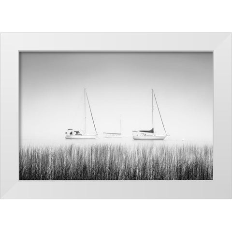 Island Boat White Modern Wood Framed Art Print by Murray, Chris