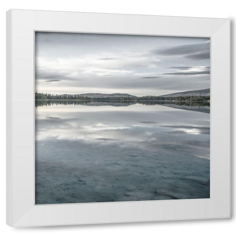 Serene Magic Hour White Modern Wood Framed Art Print by Qualls, Michael