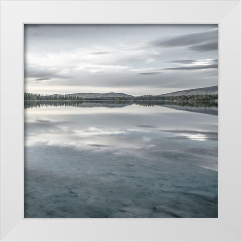 Serene Magic Hour White Modern Wood Framed Art Print by Qualls, Michael