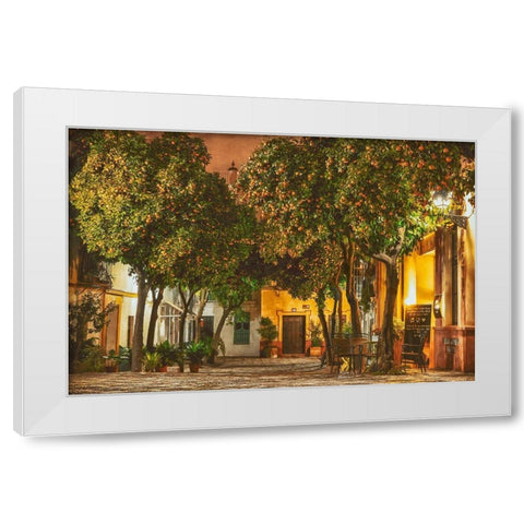 Night in Sevilla White Modern Wood Framed Art Print by Van de Goor, Lars
