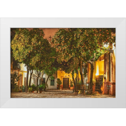 Night in Sevilla White Modern Wood Framed Art Print by Van de Goor, Lars