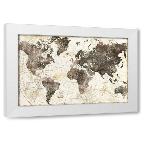 Terra Nova White Modern Wood Framed Art Print by CAD Designs