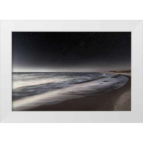 Magic Night White Modern Wood Framed Art Print by Haney, Chuck