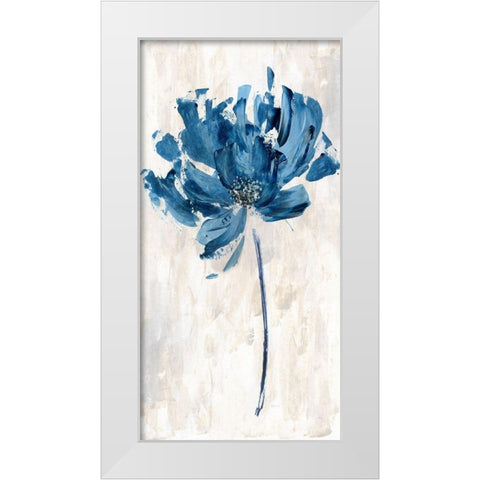 Bluejean Flower II White Modern Wood Framed Art Print by Craven, Katrina