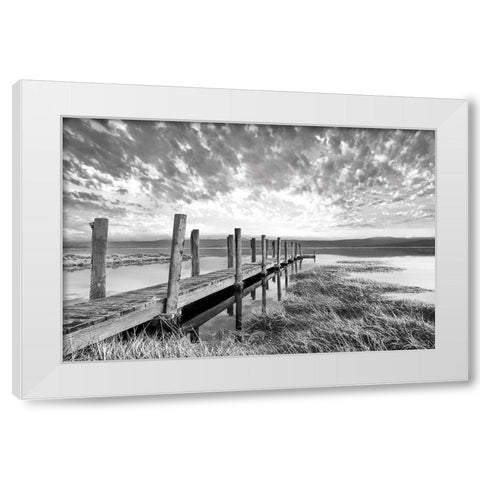 Sunset Contemplation White Modern Wood Framed Art Print by Calascibetta, Mike