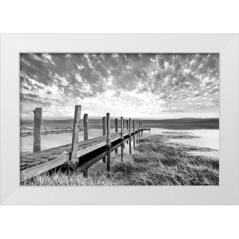 Sunset Contemplation White Modern Wood Framed Art Print by Calascibetta, Mike