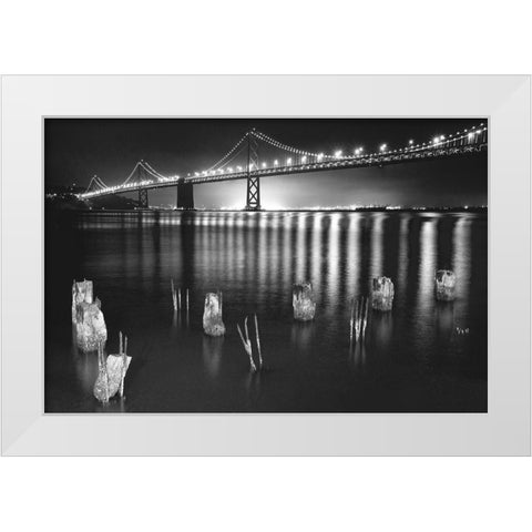 Night Reflections White Modern Wood Framed Art Print by Reed, Aaron