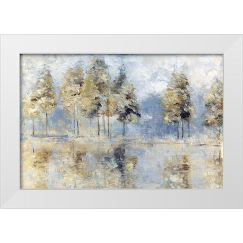 Blue Golden Forest White Modern Wood Framed Art Print by Swatland, Sally