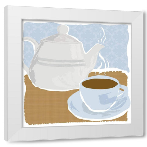 Afternoon Tea White Modern Wood Framed Art Print by Swatland, Sally