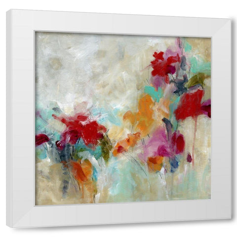 Spectrum Floral White Modern Wood Framed Art Print by Robinson, Carol