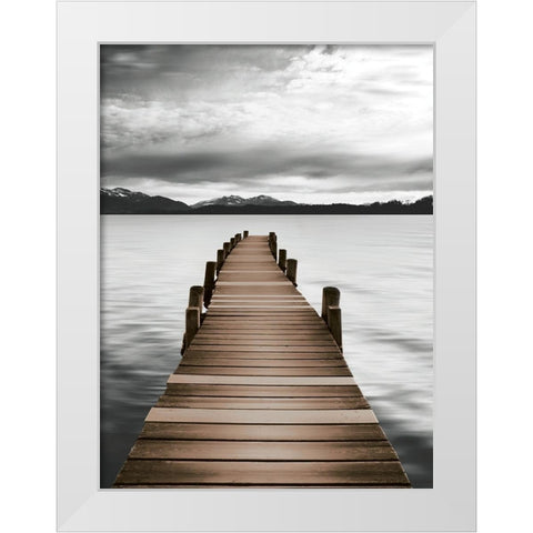 Mountain Jetty White Modern Wood Framed Art Print by Delimont, Danita