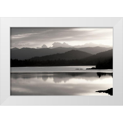 Salish Mountains White Modern Wood Framed Art Print by Haney, Chuck