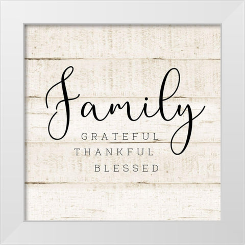 Family White Modern Wood Framed Art Print by CAD Designs